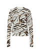 Ganni Tiger-Print Logo-Embroidered Cardigan