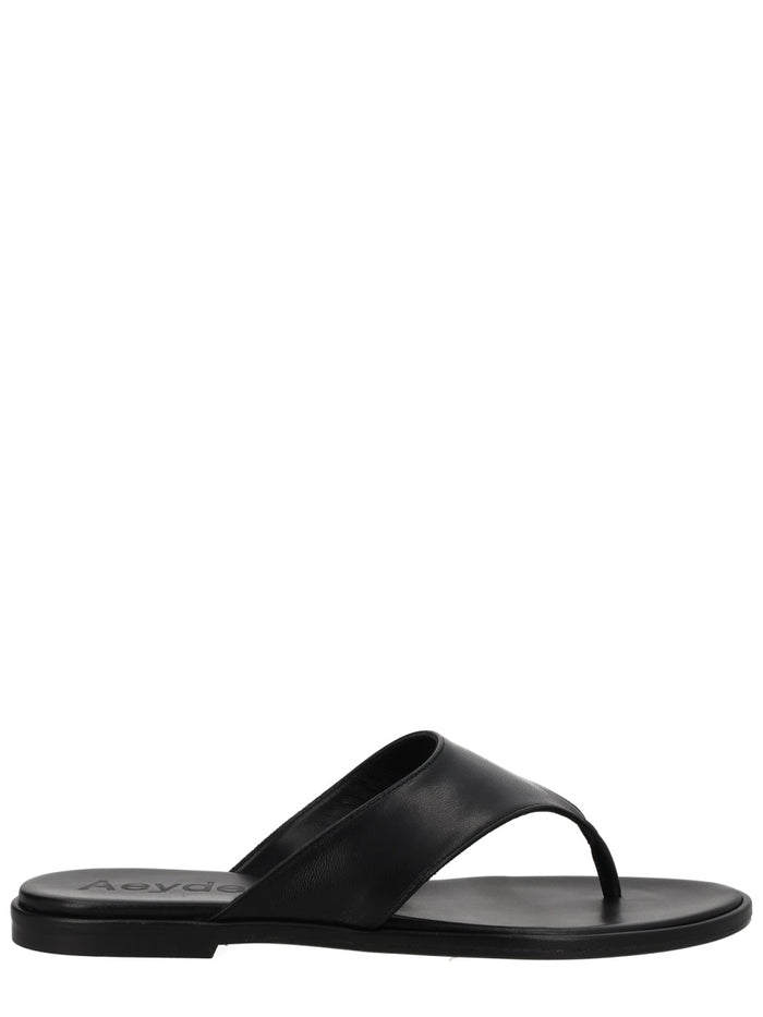 Aeyde Black Nappa Leather Sandal
