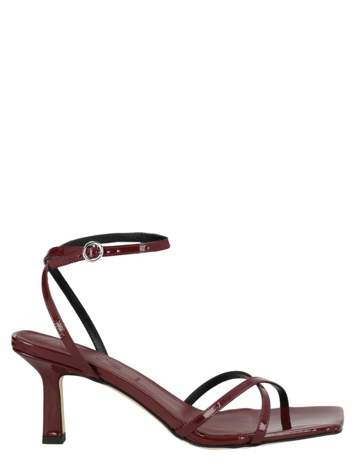 Aeyde Bordeaux Patent Calf Leather Cross Breed Lamb Leather Heels