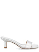 Aeyde Silver Laminated Nappa Leather Cross Breed Lamb Leather Sandals