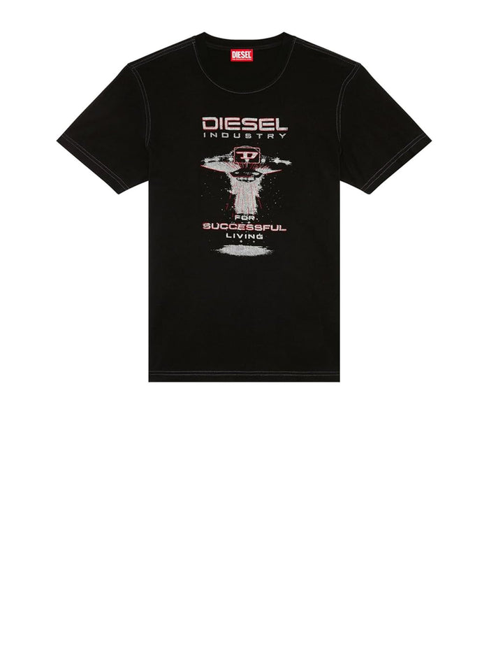 Diesel Black T-Shirt With Print