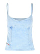 Diesel Ony Light Blue Stretch Cotton Tank Top