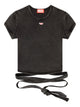 Diesel Diesel Faded Black Wrap-Tie Jersey T-Shirt