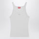 Diesel Twife White Tank Top With Lasercut Oval D