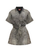 Diesel Grey Tie-Waist Point Collar Shirt
