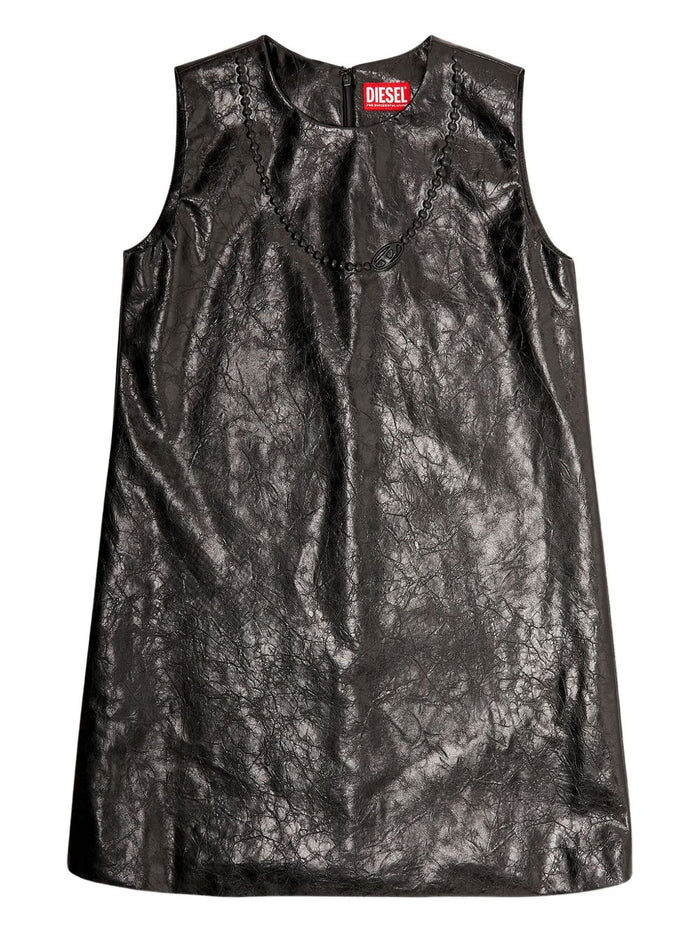 Diesel Black Embossed Round Neck Dress