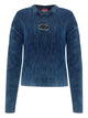 Diesel Blue Ribbed Knit Cotton Sweater