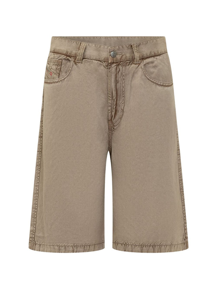 Diesel Beige Viscose Bermuda Shorts