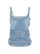 Diesel Blue Square Neck Open Back Top