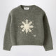 Il Gufo Grey Wool Sweater With Snowflake Motif