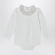 Teddy & Minou White Bodysuit With Neckline And Floral Print