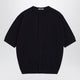 Auralee Navy Blue Cotton Buttonup Sweater