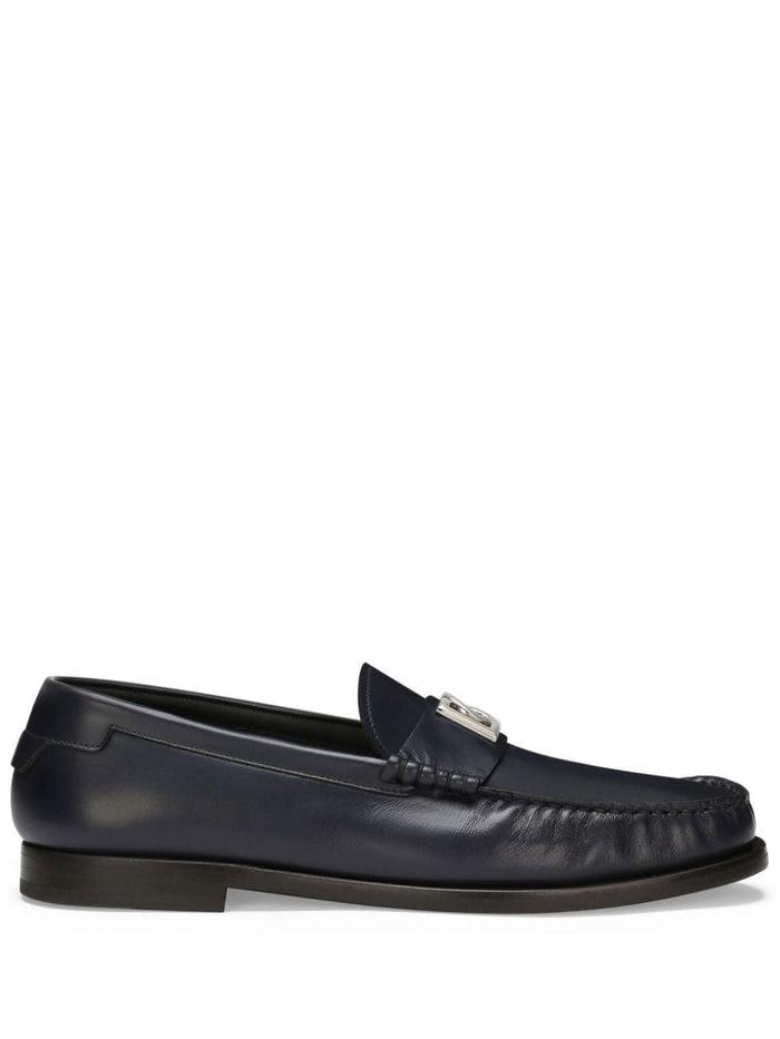 Dolce & Gabbana Logo Detail Leather Loafers