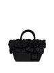 Ganni Black Logo Ruffled Tote Bag