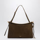 Alaia Le Click Pocket 35 Eastwest Shoulder Bag In Green Nubuck