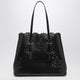 Alaia Mina 37 Leather Tote Bag In Shiny Calfskin, Black