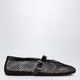 Alaia Flat Mesh Ballerina Flats In Patent Leather, Black