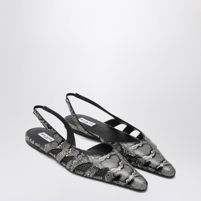 Alaia Slingback Ballerinas In Pythoneffect Printed Leather