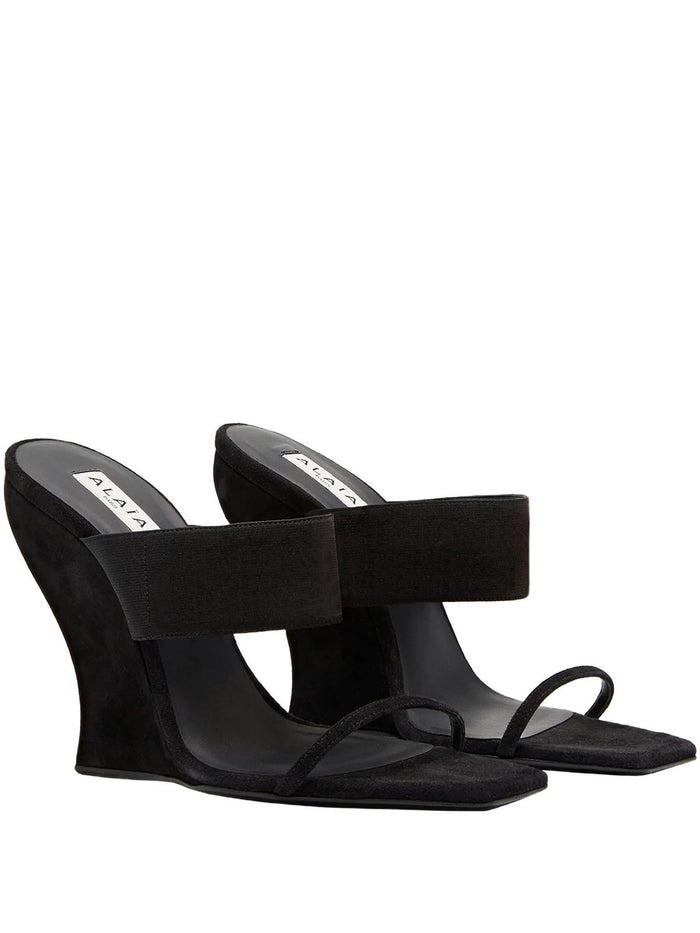 Alaia Black Suede Sandal With 11Cm Heel