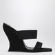 Alaia Wave Mules In Black Suede