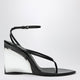 Alaia Black Invisible Thong Sandals With Wedge