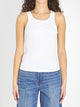 Alaia Tank Top Darts White Ribbed