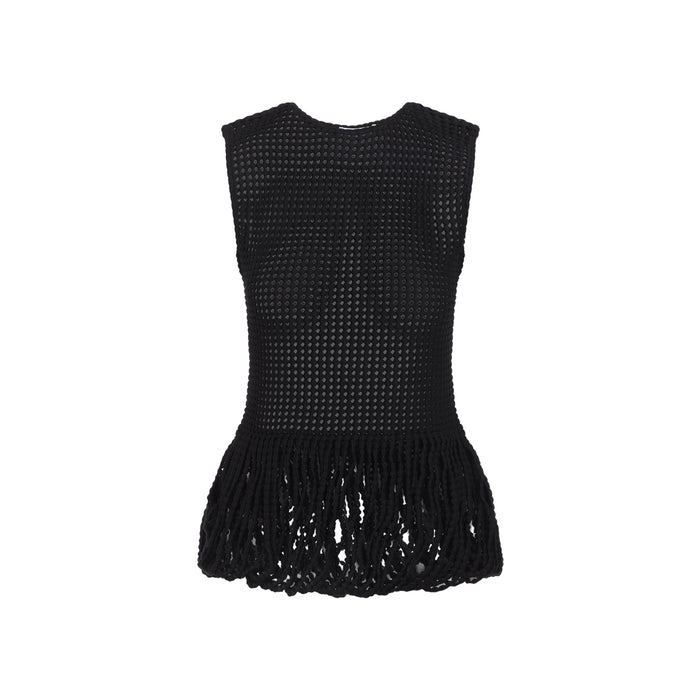 Alaia Black Peplum Tank Top