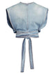 Alaia Faded Blue Cotton Belted Top