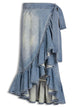 Alaia Ruffle Denim Skirt