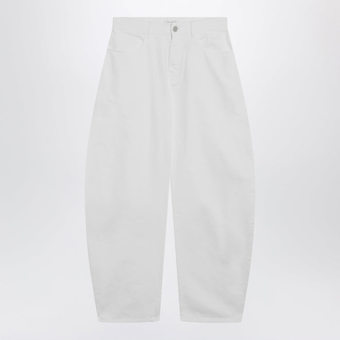 Alaia Lowrise Rounded Jeans In White Denim