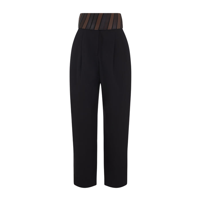 Alaia Black Belt Wool Pants