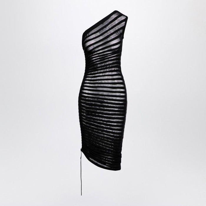 Alaia Black Asymmetrical Skeleton Dress
