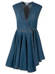 Alaia Deep Stone Denim Wrap Dress