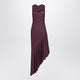 Alaia Asymmetric Fluid Viscose Jersey Dress In Violet