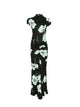 Alaia Sakura-Print Draped Maxi Dress