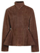 Alaia Peplum-Cut Goatskin Suede Jacket
