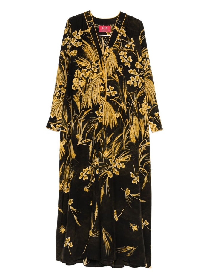 F.r.s For Restless Sleepers Silk Blend Printed Maxi Dress