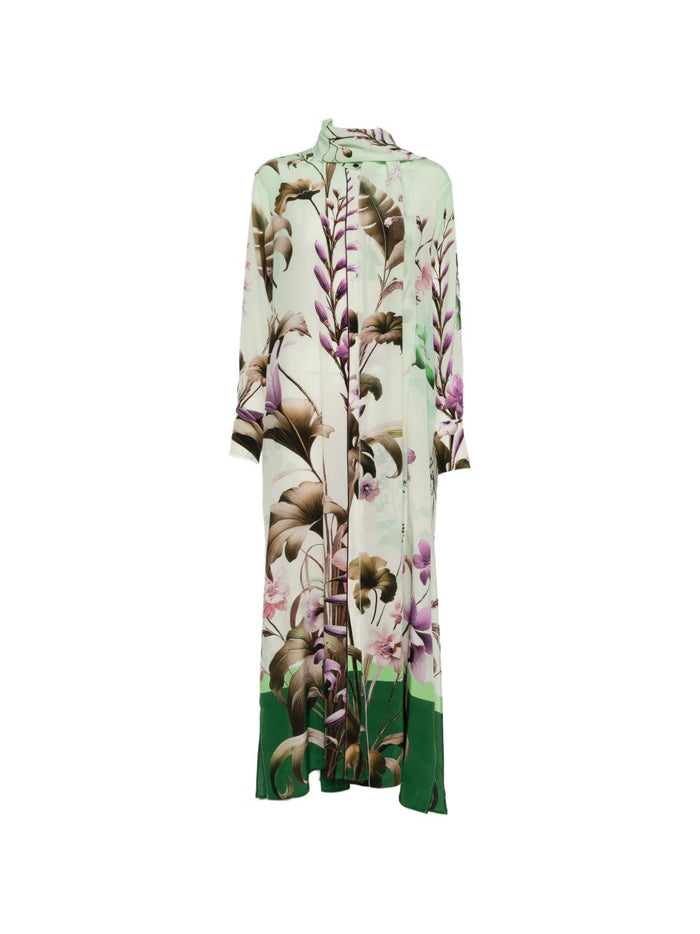 F.r.s For Restless Sleepers Printed Silk Dress