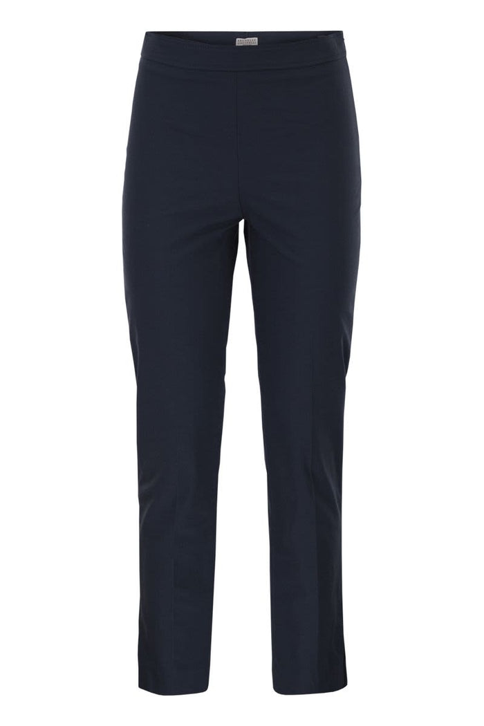 Brunello Cucinelli Cotton Twill Capri Trousers With Necklace