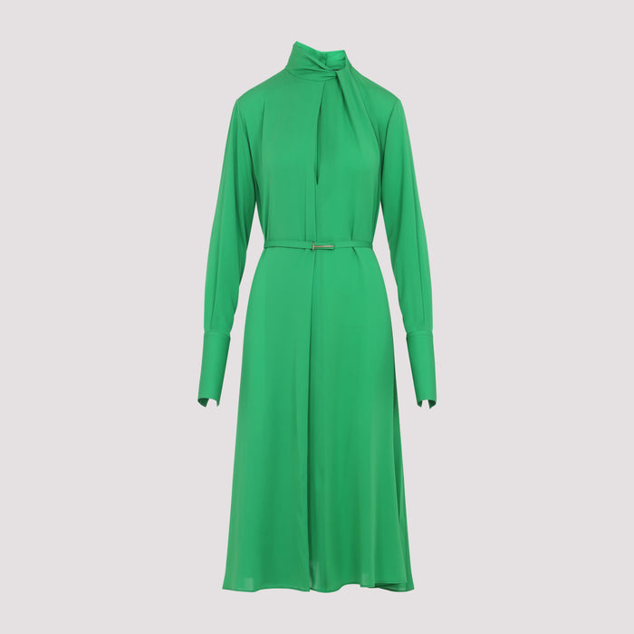 Tom Ford Green Washed Silk Midi Dress