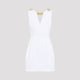 Elisabetta Franchi Ivory White Cotton Mini Dress With Gold Detail