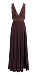 Elisabetta Franchi Merlot Red Silk Dress