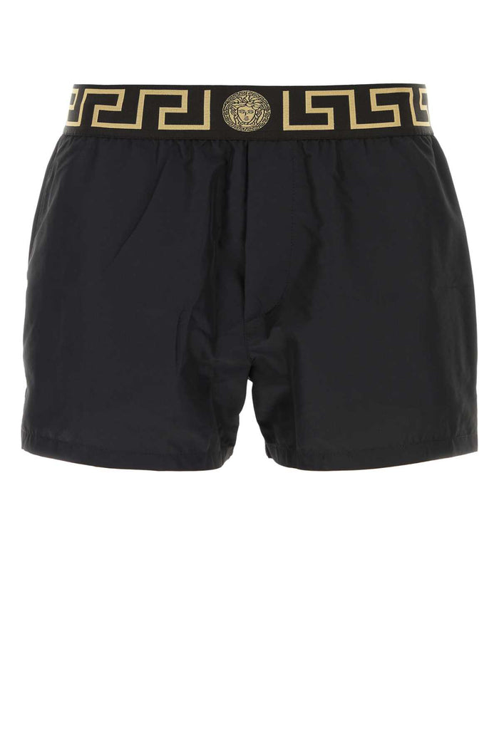 Versace Short Da Mare Con Bordo Greca