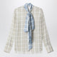 Acne Studios Silk Blouse With Scarf Green/Orange