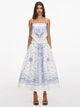 Self-Portrait Embroidered Midi Skirt