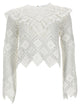 Self-Portrait White Polyester Cotton Polyamide Lyocell Top