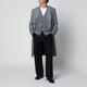 Lardini Grey Double-Breasted Coat In Wool With Herringbone Pattern