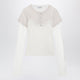 Acne Studios Layered Jersey Shirt With Bow White/Off White