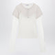 Acne Studios Layered Jersey Shirt With Bow White/Off White