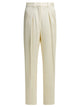 Loulou De Saison White Viscose Wool Trousers